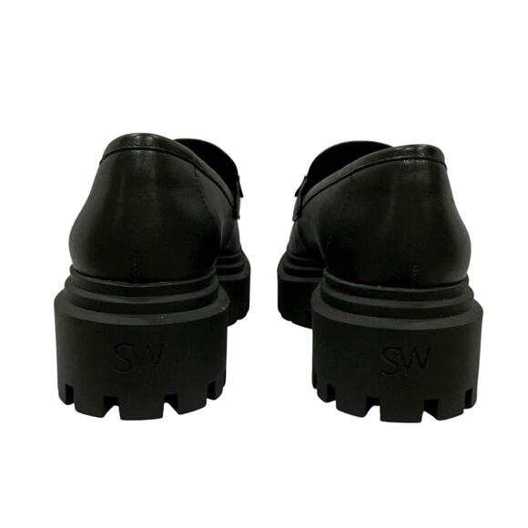 Stuart Weitzman Owen Buckle Ultra Lug Loafer Black Leather Size 7B NWT - Picture 10 of 14